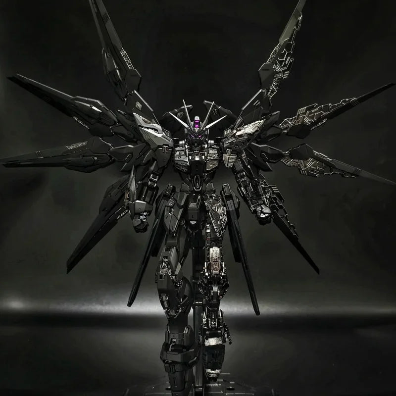 Long Dragon 7701MGEX Assault Freedom Model 1/100 Repair Version With Light Wings Midnight Black Collectible Action Figure