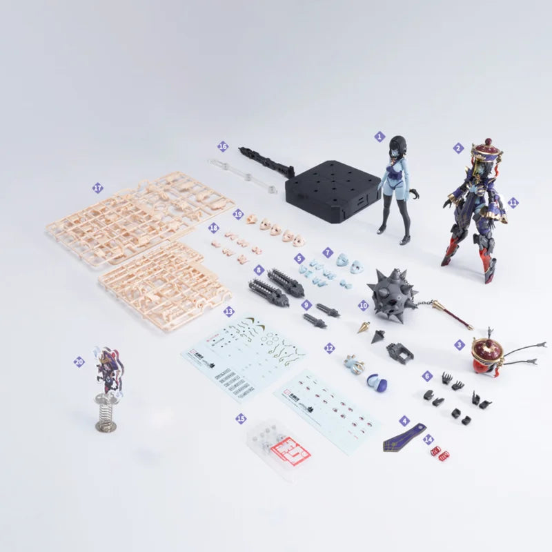Yuanye Culture × Hemoxian Moxian Jiulian Zombie Mecha Girl and Medeta Resonance Series Assembled Movable Model Figures Ornaments