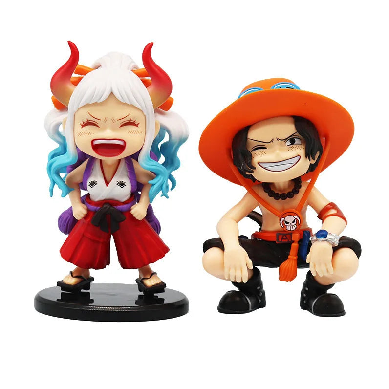 One Piece Anime Figure Doll Portgas D Ace Yamato Q Version Model Decor Peripheral Ornament Children Charm Birthday Gifts Toys