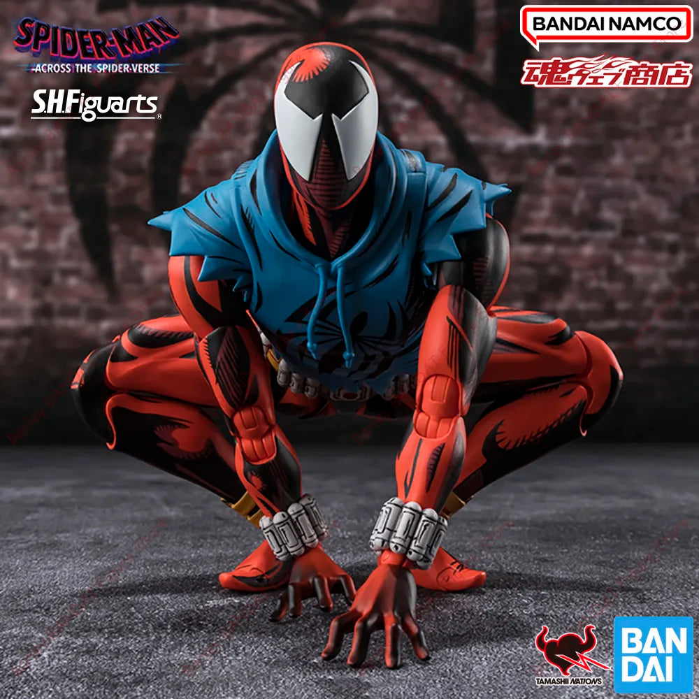In Stock BANDAI S.H.Figuarts SCARLET SPIDER (Spider Man: Across the Spider Verse) Anime Action Figures Model Toys Gifts For Kids
