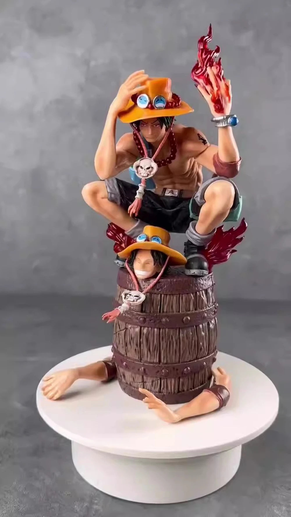 34cm One Piece Anime Figures  Monkey D Ace Sabo Action Figure Collection Model Ornaments Toys Gifts PVC