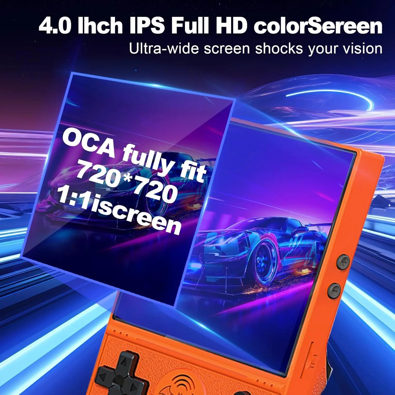 Retro Gaming Console 64G Handheld Video Player Linux System 4.0'' IPS Screen