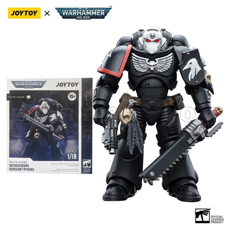 JOYTOY 1/18 Action Figure 40K Raven Guard Intercessors Anime Military Model