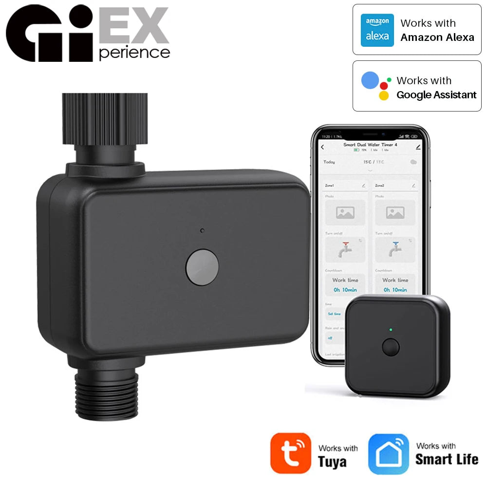 Smart Watering Timer IP55 Bluetooth WIFI Garden Automatic Irrigation System Drip Sprinkler Controller Valve Smart Life Tuya