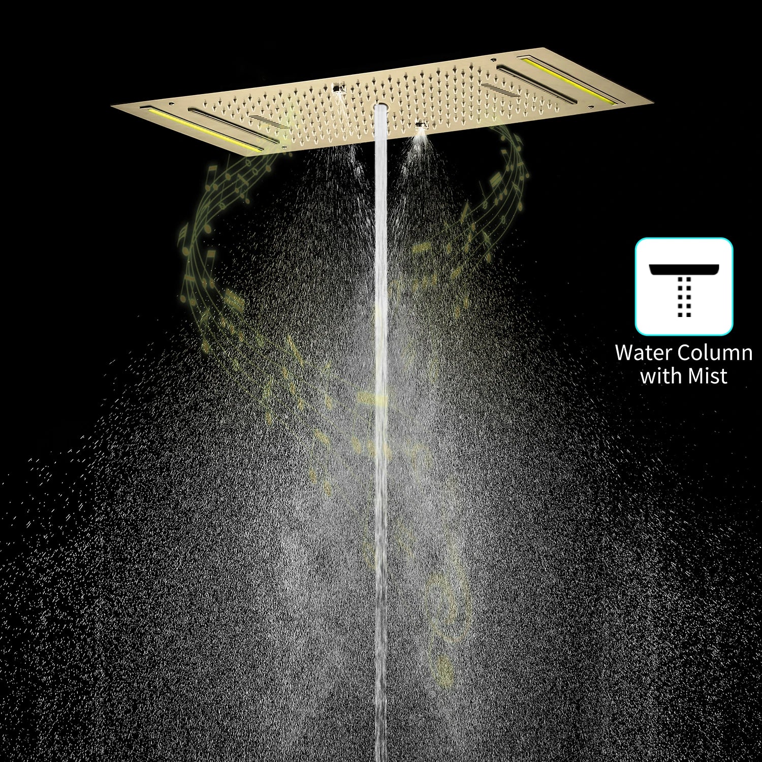 M Boenn Brushed Gold Couple Shower System Smart Temperature Display Thermostatic Mixer Bathroom Faucet Music Showers Experience