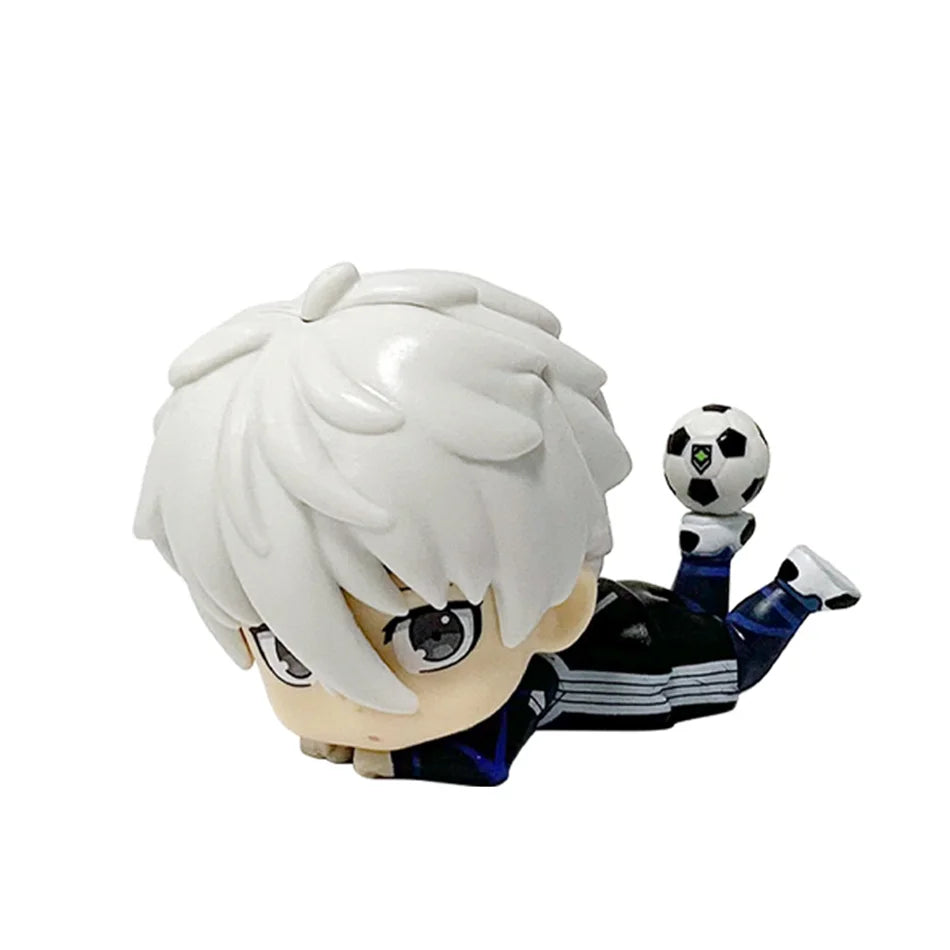 NEW Blue Lock Kawaii Nagi Yisagi Isagi Yoichi Sitting Action Figure Doll Tabletop Model Anime Peripheral Creative Birthday Gift