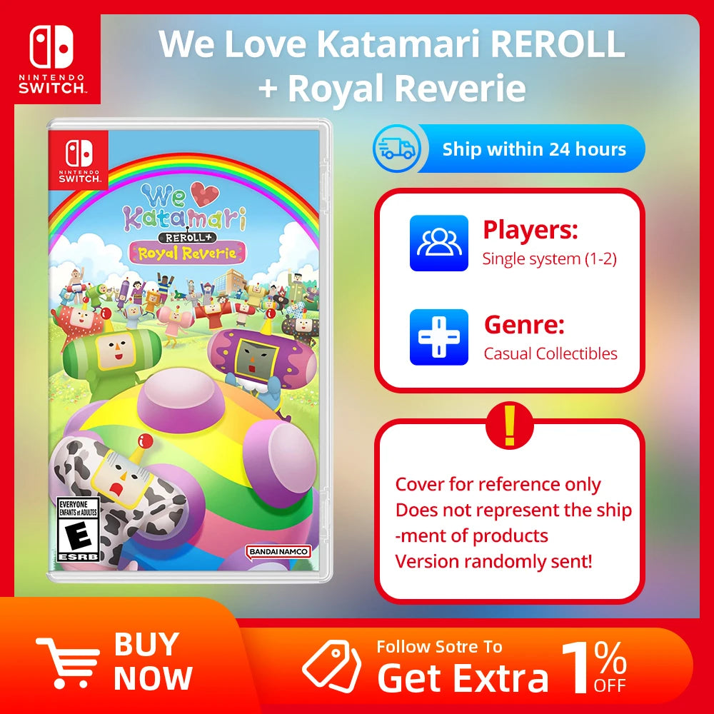 Nintendo Switch - WE LOVE KATAMARI REROLL + ROYAL REVERIE -US version- Games Cartridge Physical Card