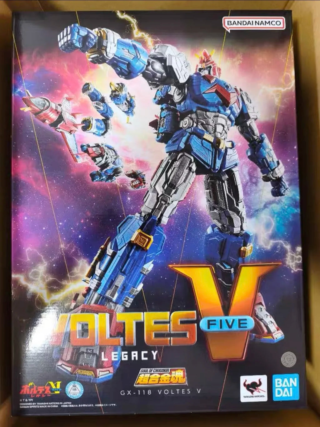 In Stock Genuine BANDAI SOUL OF CHOGOKIN Voltes V Legacy GX-118 VOLTES 5 Figure Anime Action Model Toy