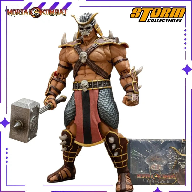 Authentic STORM TOYS Original Mortal Kombat Shaokang SHAO KAHN Arcade Game 6-inch Mobile Doll Model Handmade Toy Gift Collection