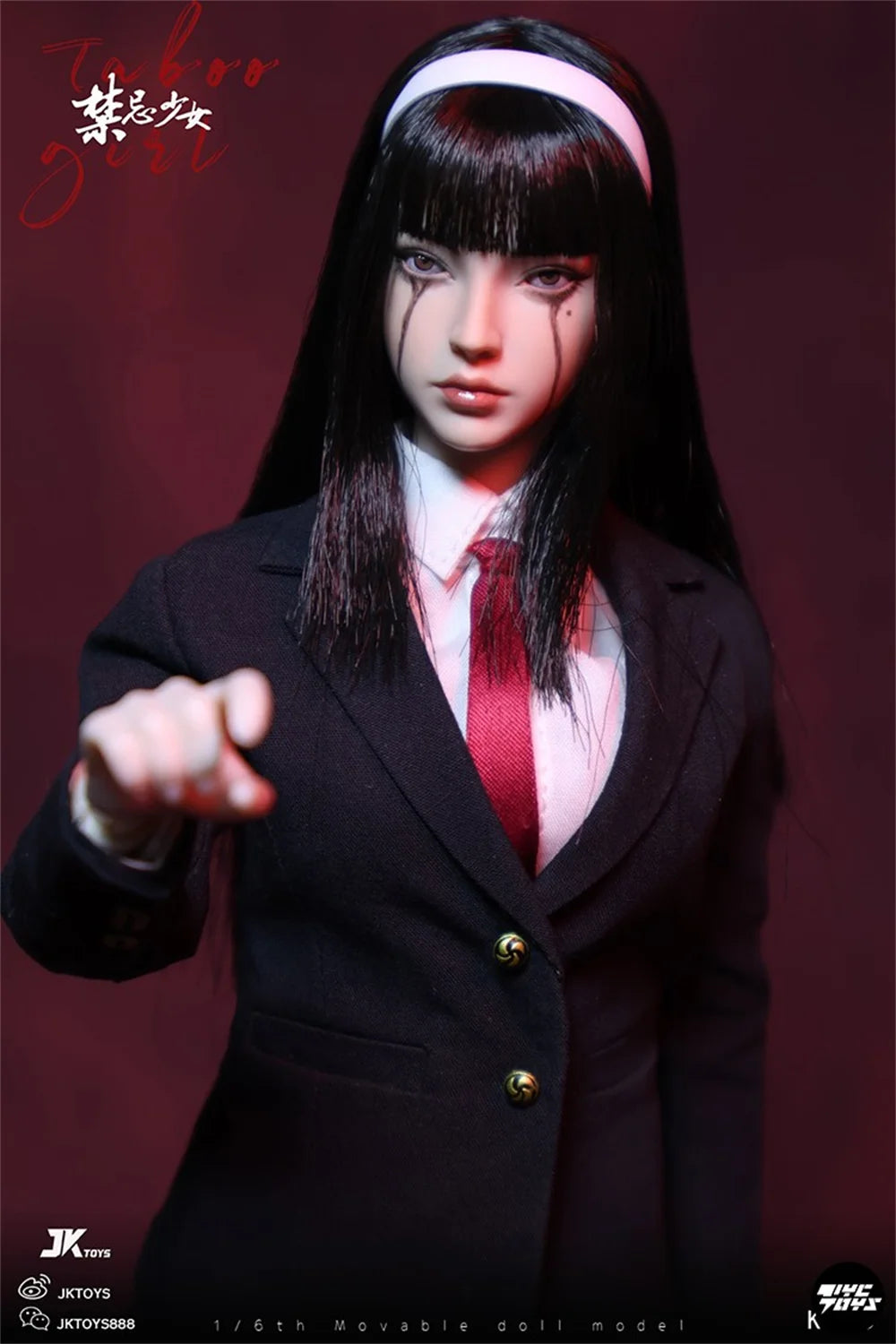 JKTOYS K-005 1/6 Scale Cosplay Tomie Taboo Girl Movable Eye Headed Sculpture Full Set for 12inchs Action Figure Model
