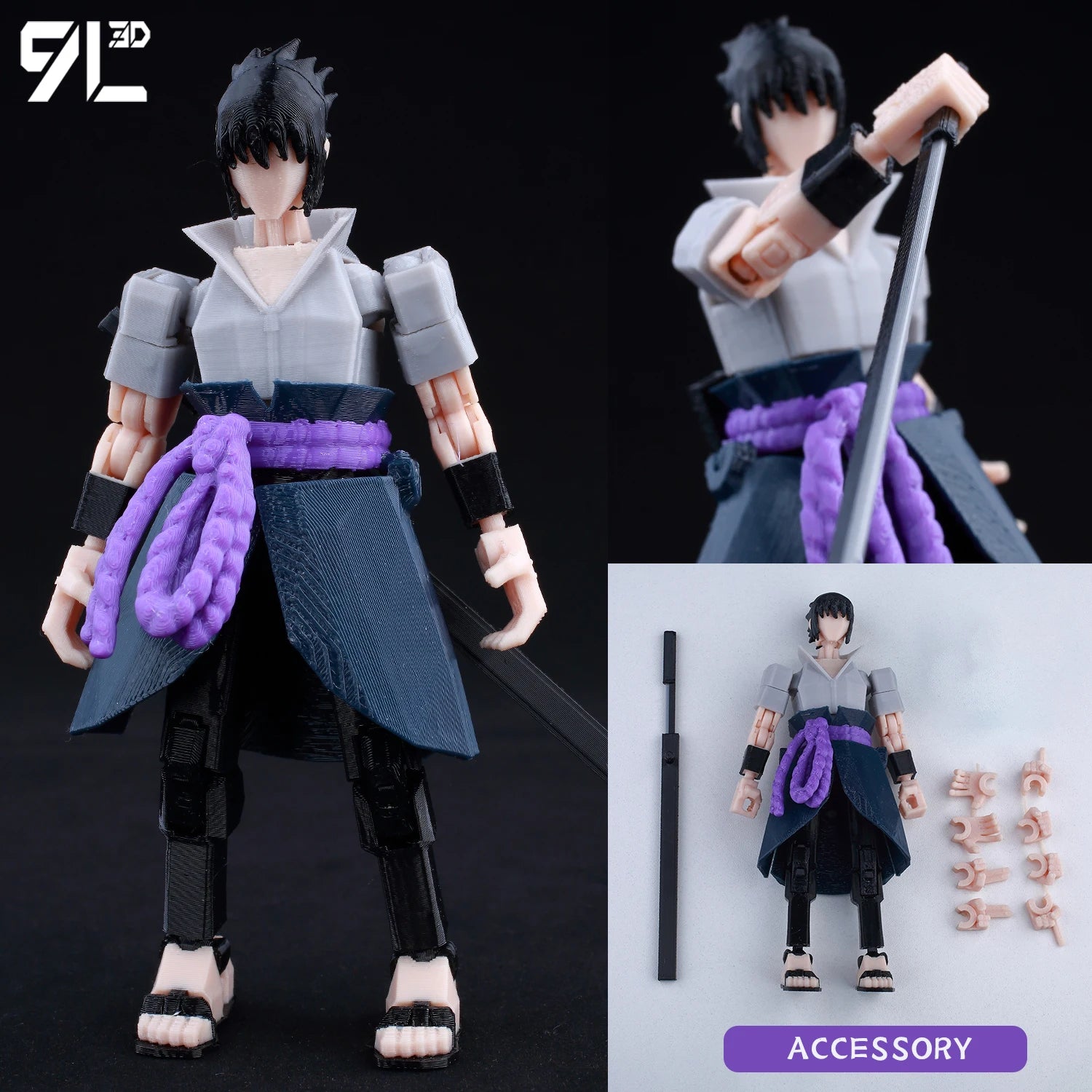 9L 3D Printed Roronoa Zoro One Piece Lucky Dummy 13 Movable Shapeshift Action Figures Mannequin Toys for Anime Lovers