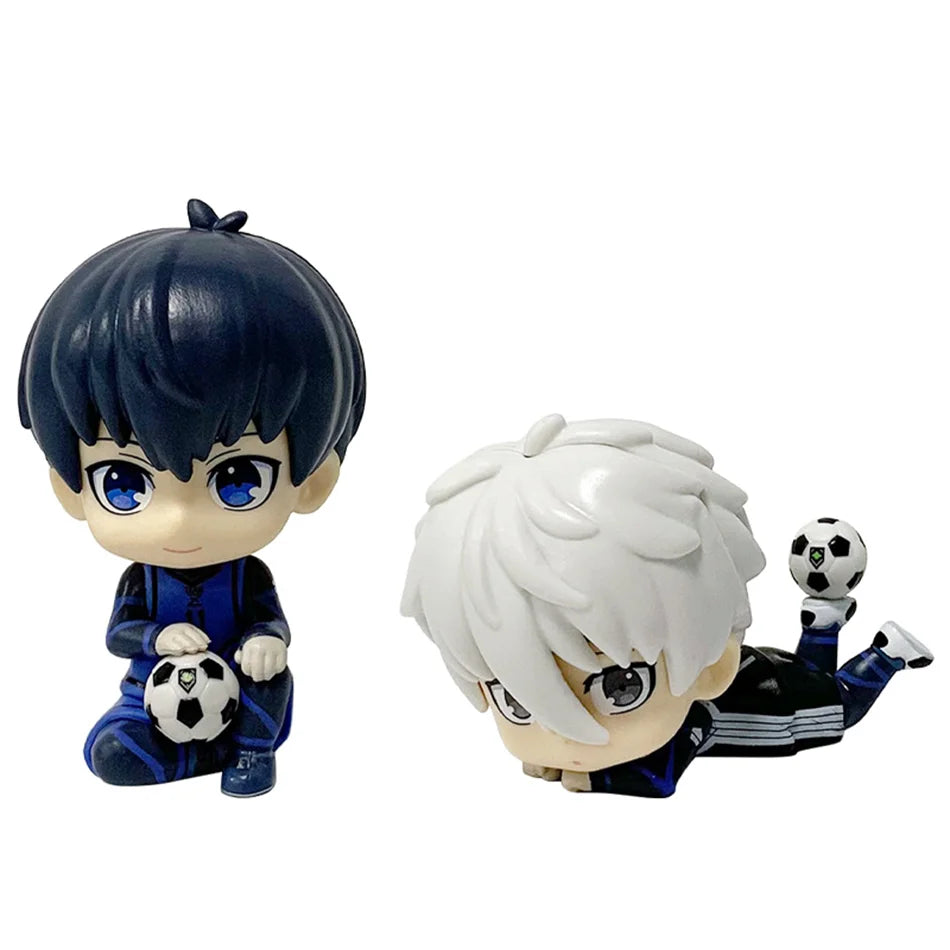 NEW Blue Lock Kawaii Nagi Yisagi Isagi Yoichi Sitting Action Figure Doll Tabletop Model Anime Peripheral Creative Birthday Gift