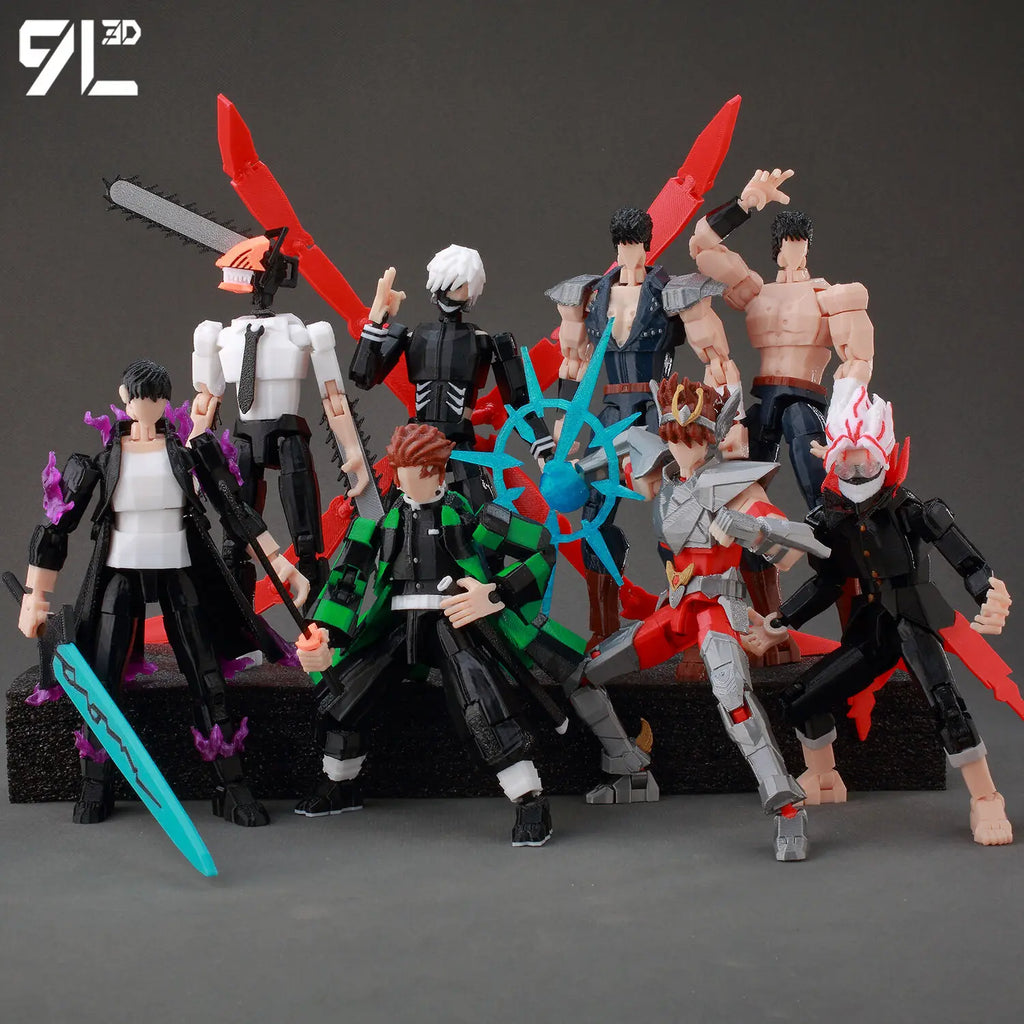 9L3D-gedruckte Anime Naruto Jujutsu Kaisen One Piece Charaktere Lucky13 Dummy-Actionfiguren Mehrgelenk-T13-Mannequin-Spielzeug
