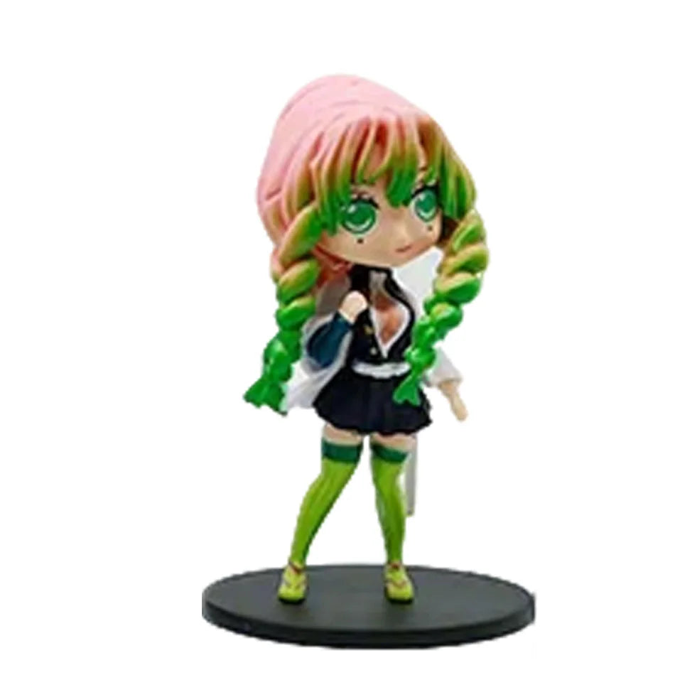 Demon Slayer Q Version Anime Figures 8Pcs Set Tanjiro Nezuko Hashira Collection PVC Model Birthday Christmas Gift for Kids