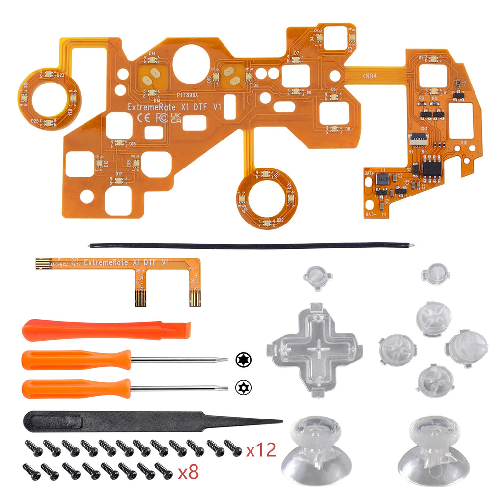 eXtremeRate Multi-Colors Luminated (DTF) LED Kit for Xbox One Standard Xbox One S / X Controller, D-pad Thumbstick ABXY Buttons