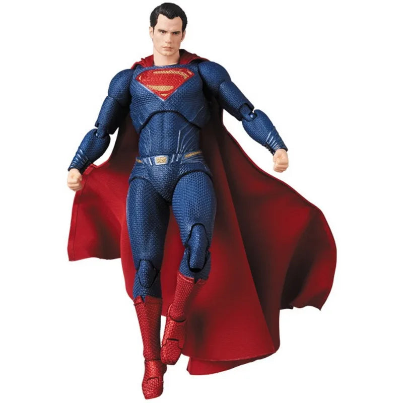 MAF 057 DC Marvel Superman Toy Figures Justice League Superman With Movable Joints Boxed Doll Action Toy Headset Model Doll