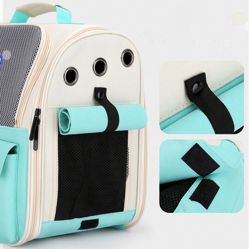 Verstellbarer Riemen, Tragetasche für Haustiere, faltbarer Katzenrucksack für Reisen im Freien, Belüftung, großer Katzentragerucksack