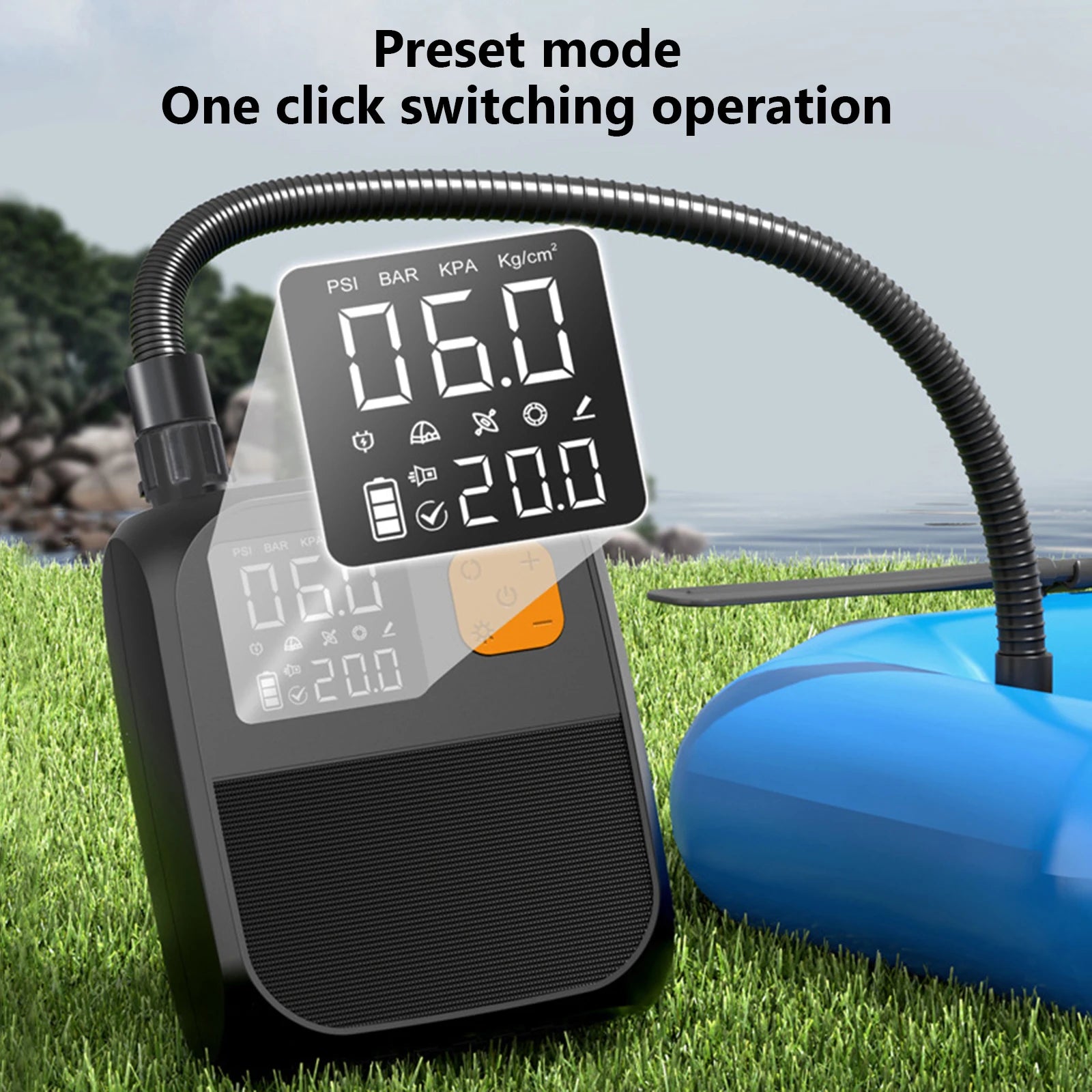 Electric SUP Air Pump 25PSI Inflation Paddle Board Pump Portable Rechargeable Pump for Tent Mattress Boat Kayak Accessories