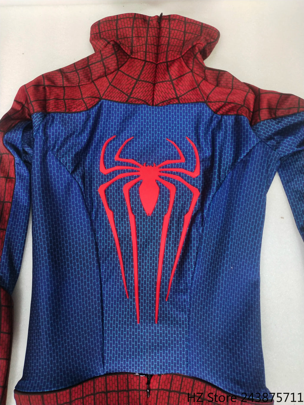 Half Screen Printed The Amazing Spider-man 2 Jumpsuit with Mask 1:1 Customized Handmade Spiderman Suit Halloween Cosplay Costume
