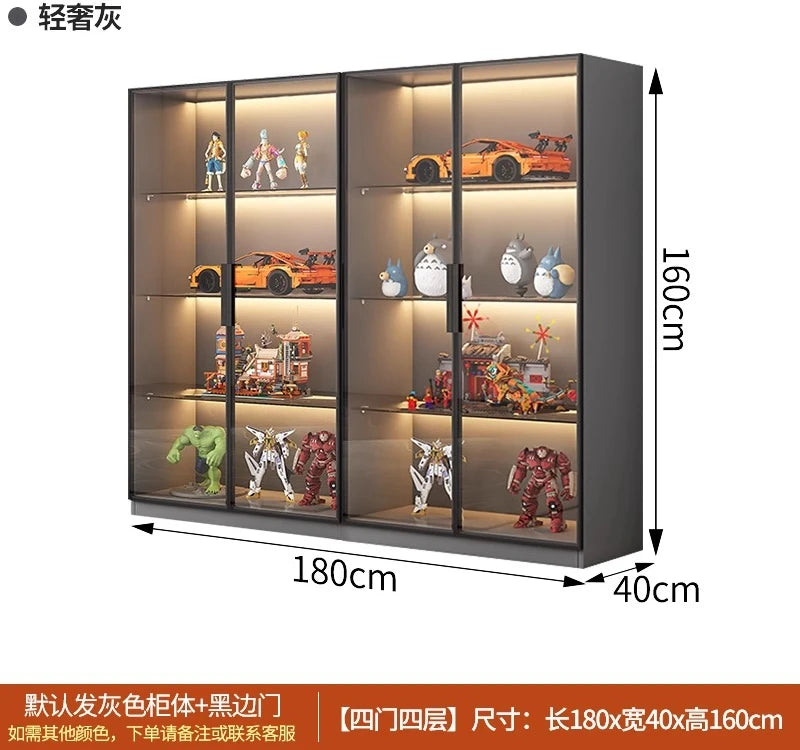 Custom Glass Door Figure Display Cabinet Display Home Living Room Blind Box Toy Lego Model Ornament