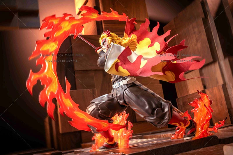 Rengoku Kyoujurou, Anime-Soldat im Maßstab 1/12, Mini-Spielzeug, weiß-roter Umhang, Zubehör für 6-Zoll-Anime-Demon-Slayer-Figur, Dekoration