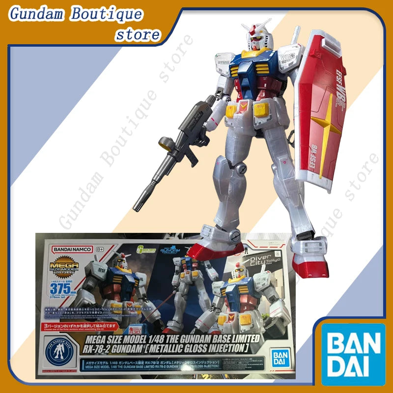 Bandai Genuine MEGA SIZE MODEL 1/48 LIMITED RX-78-2 GUNDAM [METALLIC GLOSS INJECTION]Anime Action Figure Assembly Model Toy Gift