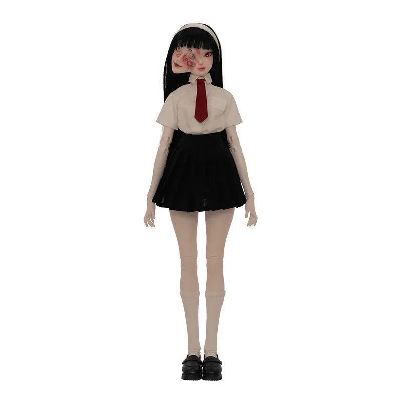 New Second Design BJD Two Face 1/4 Mio Full Set Magnet Tomie Ghost Face Removable New Rebuild Slimmer Waist Body BJD Dolls