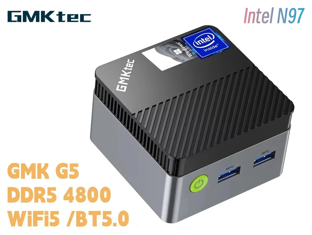 GMKtec G5 mini pc Intel 12th N97 Windows 11 Pro Desktop DDR5 4800MT/s M.2 2242 SATA WiFi5 BT4.2 Protable diy gaming computer