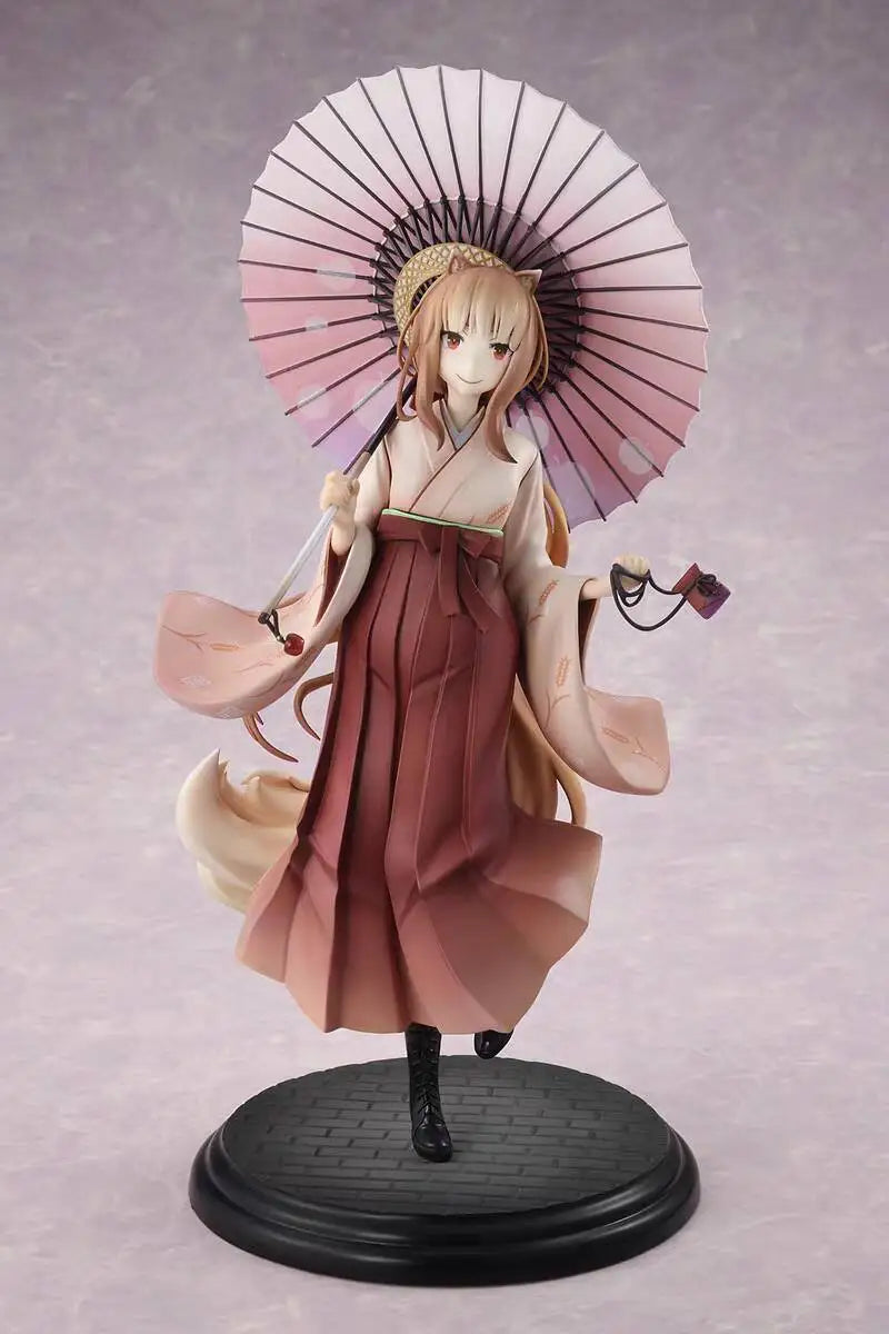 In Stock Original Genuine Spice and Wolf Holo HoroAnime Figure PVC Hakama Kimono Action Figure Model Toy Collection Doll 24cm