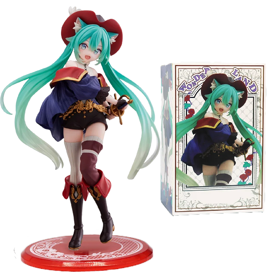 New 18cm Anime Hatsune Miku Figure Sexy Ornaments Puss in Boots Kawaii Car Decoration Thumbelina Collectible Model Gifts