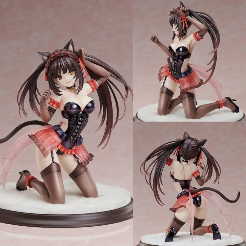 Hot Date A Live Fragment: Date A Bullet Tokisaki Kurumi Kdcolle 1/7Cat Ears Anime Action Figure Toy Game Collectible Model Doll
