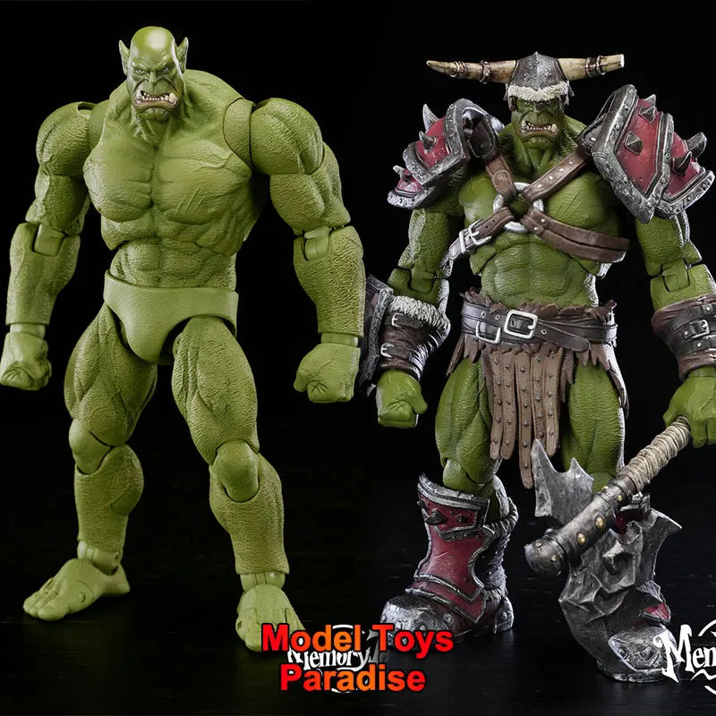 Memory toys 20.5cm Scale WOW Kagas Adventurer World Green Orc Mercenaries Captain Movable Soldier Action Figure Collectible Doll