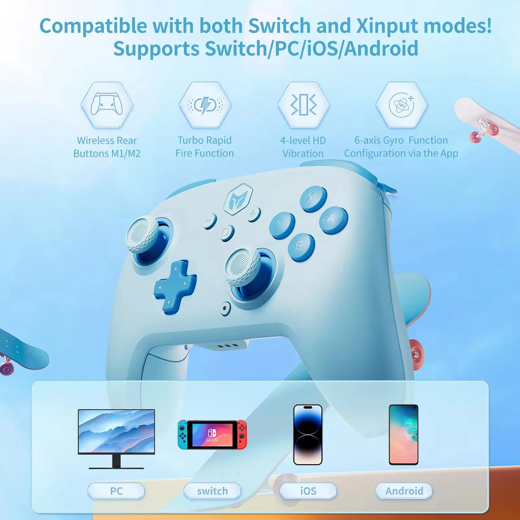 BIGBIG WON CHOCO Bluetooth Gaming Gamepad PC Controller Custom Buttons/NFC/Turbo/6-Axis Function for NS/PC/iOS/Android