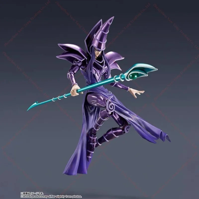 In Stock BANDAI S.H.Monsterarts Black Magician Movable Model Toy Collect SHM DARK MAGICIAN Yu-Gi-Oh! Original Genuine