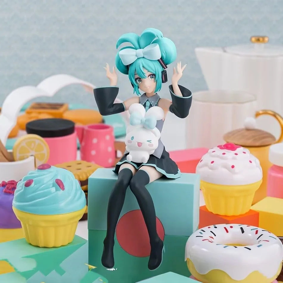 20CM Anime Hatsune Miku X Cinnamoroll Figure Anime Peripheral Collectible Models Decorative Decorations Children Kawaii Gift