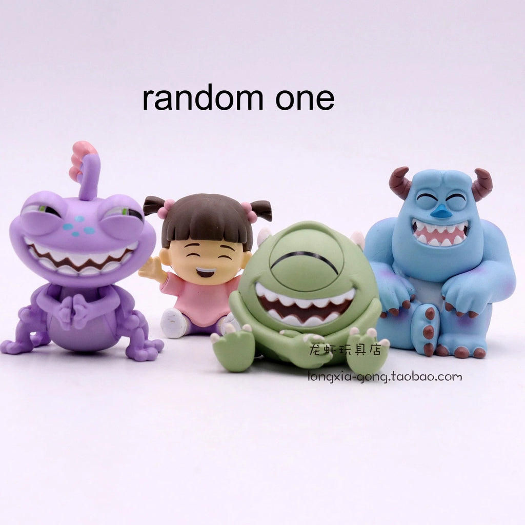 Genuine Q-style Monsters Inc Cake Topper Figurines Sulley Mike Wazowski Boo Mini Action Figures Desktop Ornaments Kid Gifts Toy
