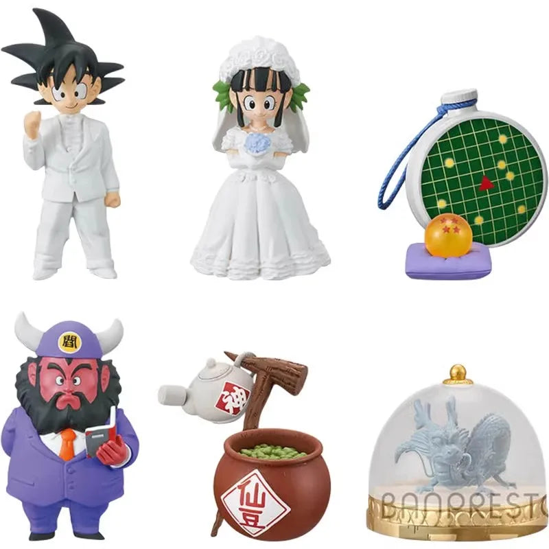 Original DRAGON BALL Son Goku Chichi Hochzeit Actionfigur Student Cake Figuren Geschenk Spielzeug 5-7 cm