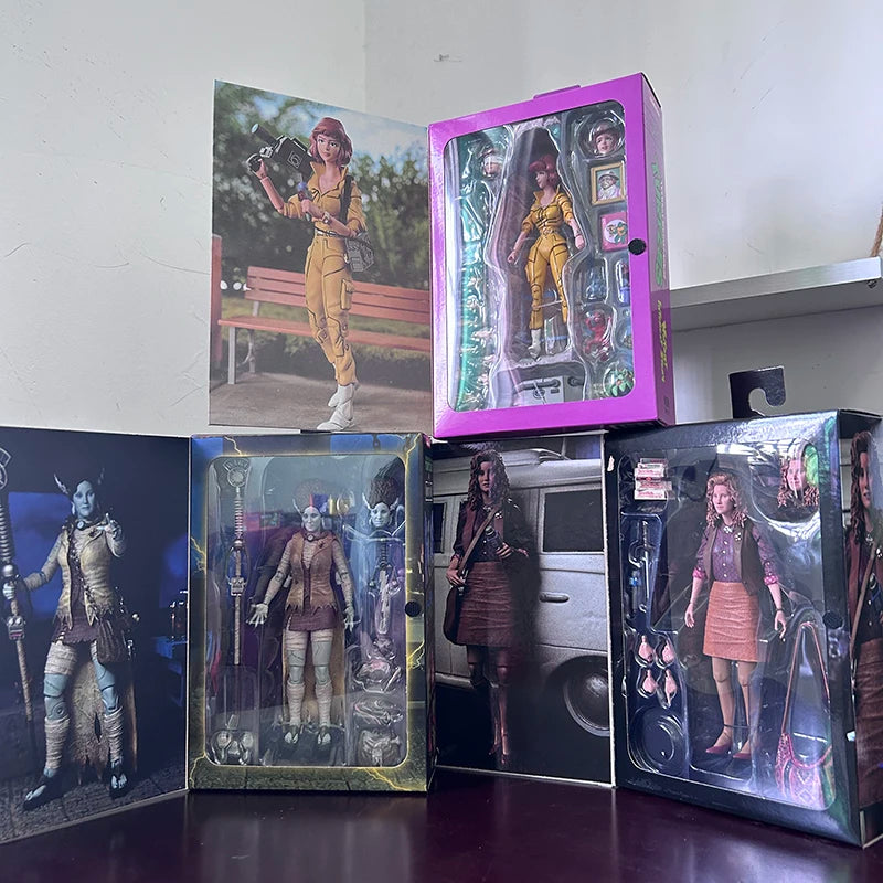 NECA Yellow Clothes Female Reporter Version 2.0 Figure Michelangelo Mummy Raphael Frankenstein April O'Neil Action Figure Toys