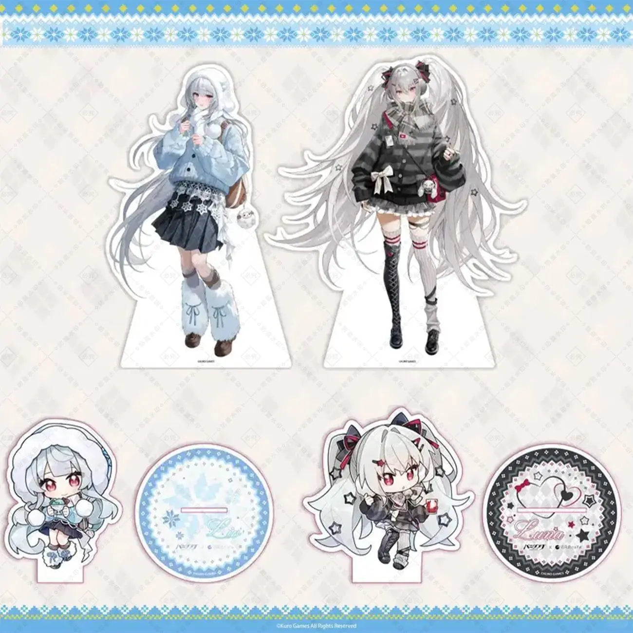 GRAY RAVEN：PUNISHING 6th Anniversary Link ORBcafe Acrylic Stand Luna Figure Standing Plate Liv Figur Winter Acrylic Statue Toy