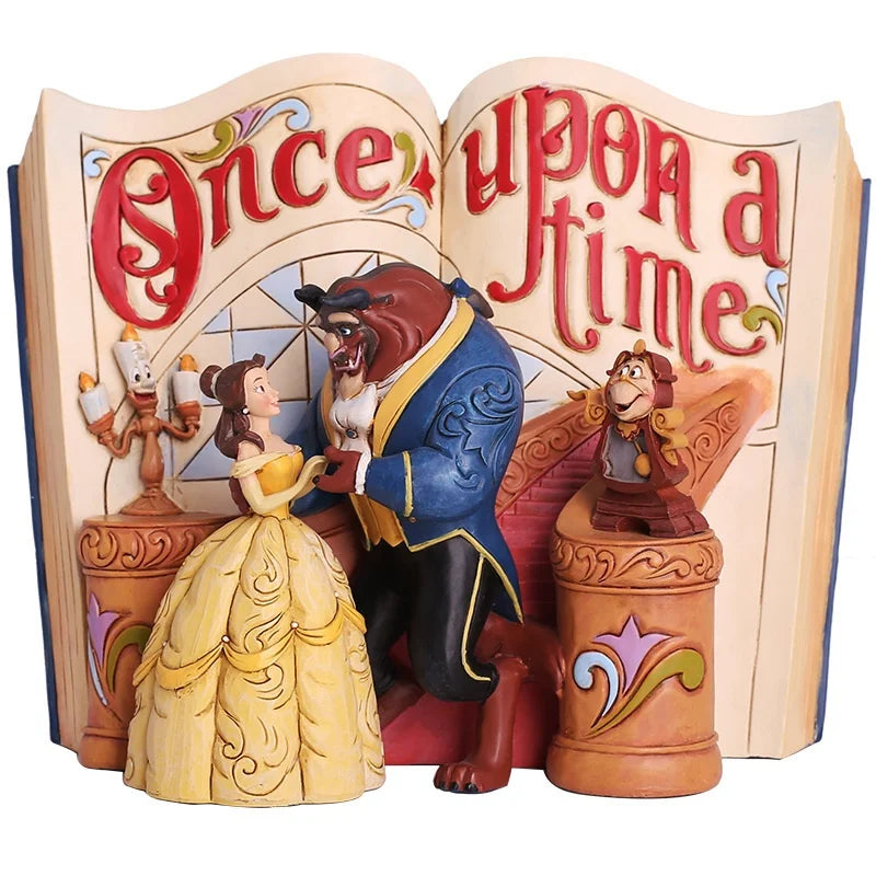 Disney Beauty And The Beast Figurine Bell And The Beast Storybook-Shaped Ornament Collection Model Creative Home Decoration Gift
