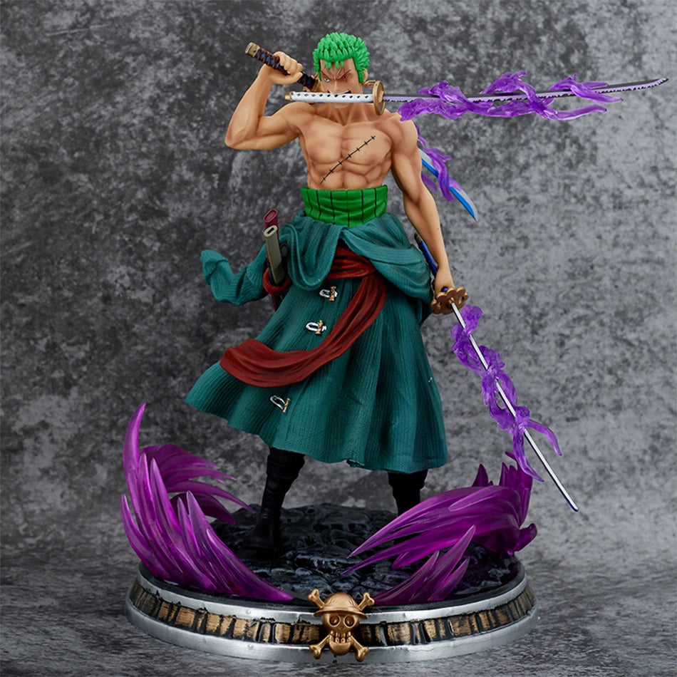 Hot 20cm Anime Figure GK Roronoa Zoro Three-blade Sa-maximum Manga Anime Statue Action Figure Collection Model Kid Toy