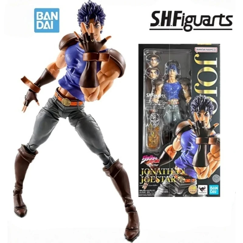 Bandai Original S.H.Figuarts Jojo'S Bizarre Adventure: Stardust Crusaders Jotaro Kujo Jonathan Figure Toys For Boys Girls Gift