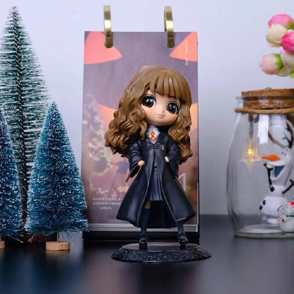 1-7pcs New Hot Harri Potter Cartoon Characters Action Figures Q Version Desktop ornament model quentes presente Kids' Toys Gift