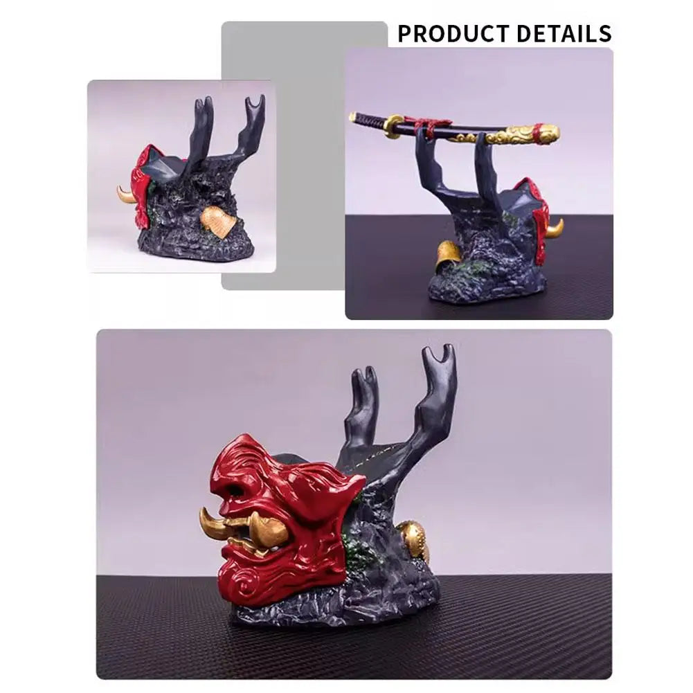 For PS5/PS4/XBOX Game Controllers Stand Ghost Warrior Statue Desktop Game Console Handle Holder Phone Tablet Bracket Decoration