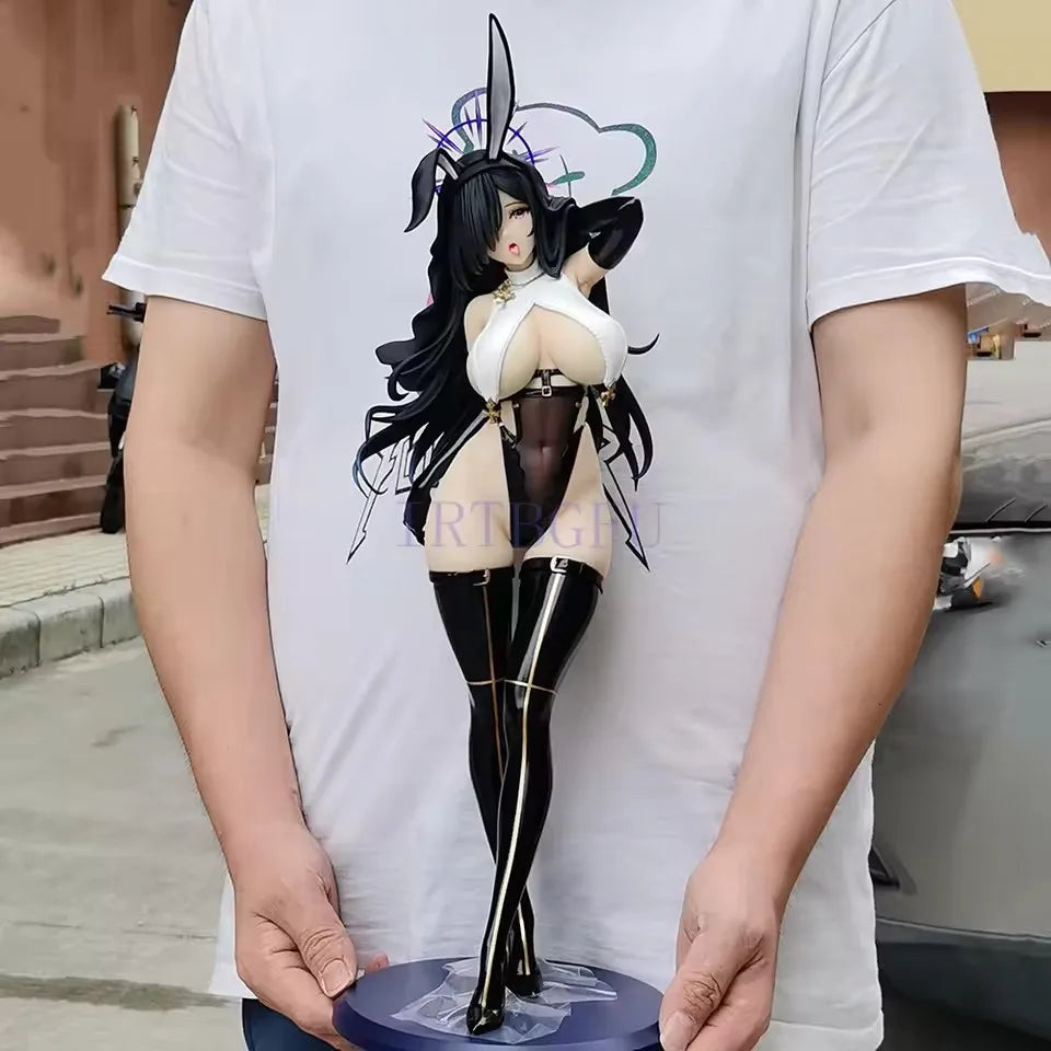 Original 45cm Black Nun BearPanda 1/4 Bunny Girl Ver Chinese Anime PVC Action Figure Toy Game Collectible Model Doll