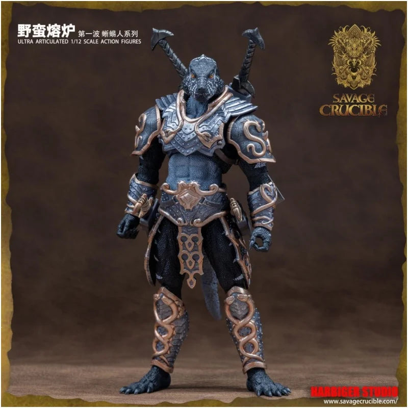 2024 New Sale 1/12  Pvc Savage Crucible Lizard Man Anime  Series Action Figures Models Desktop Decoration Gift For Boys
