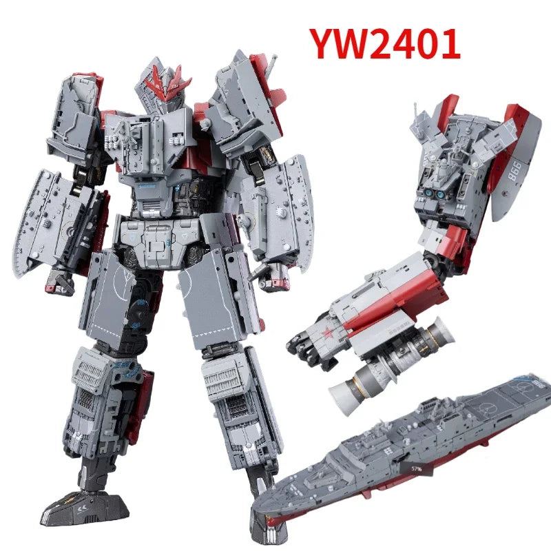 In Stock TOYSEASY YW2202 Xing Tian JS-02 YW2203 Zhu Rong JS-04 Minɡ He Alloy Warship Transformation Action Figures Collection