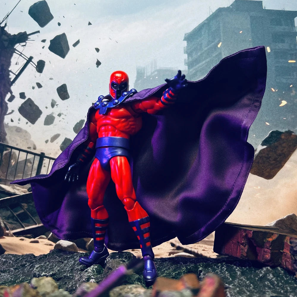 【Only Cloak】mafex 1/12 Scale Comic Version Magneto Purple/Red Cloth Cloak Cape Shawl Model for 6 inch Action FIgure Toys