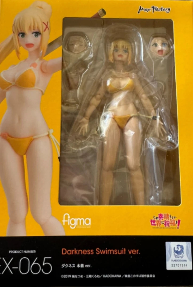 Original box Maxfactory  Figma EX-065 Darkness Swimsuit Figure Finished Model kit PVC Anime full Action Toy Gift for kidsInshock