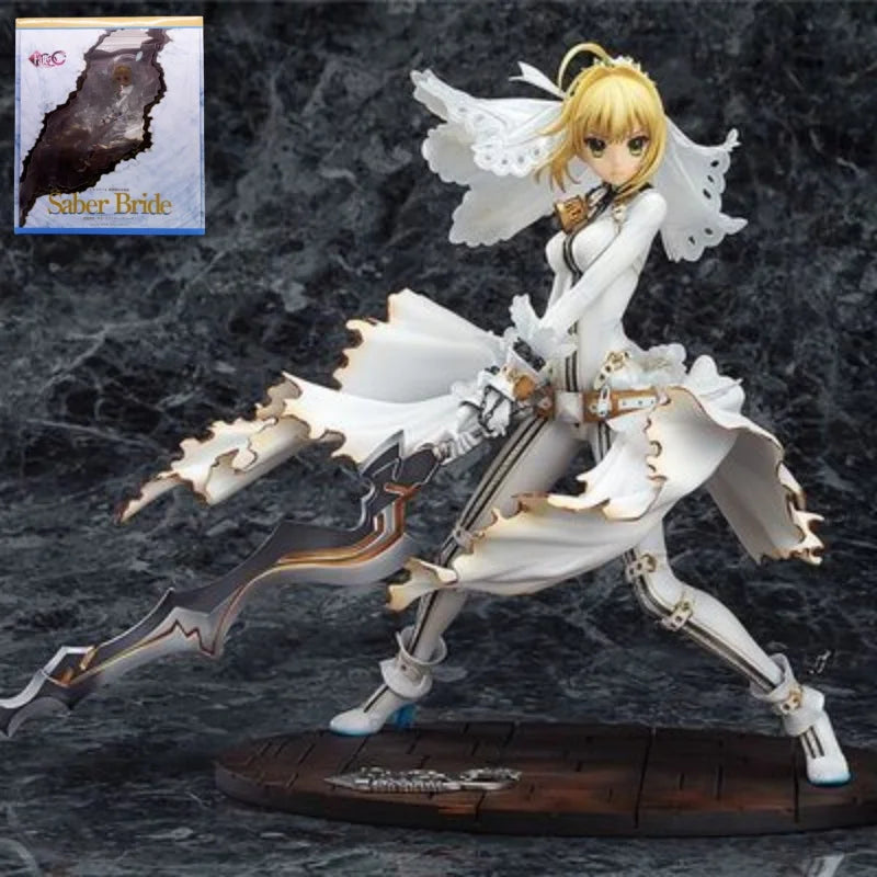 Fate/Extella CCC Nero Claudius Saber Brautkleid Maßstab 22 cm PVC Actionfigur Statue Sammlermodell Spielzeug Geschenk